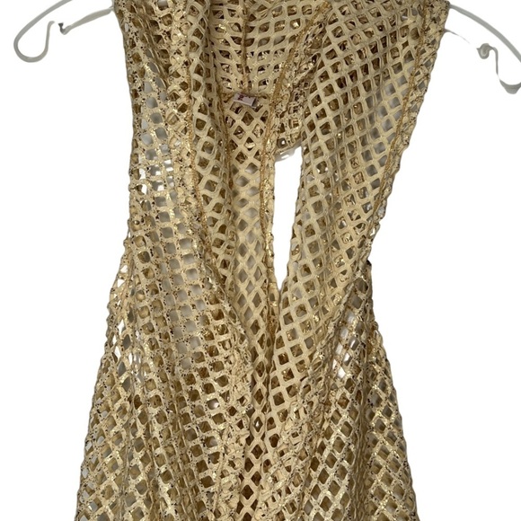 Luli Fama Swimwear Gold Romper Cover-Up - Picture 2 of 6